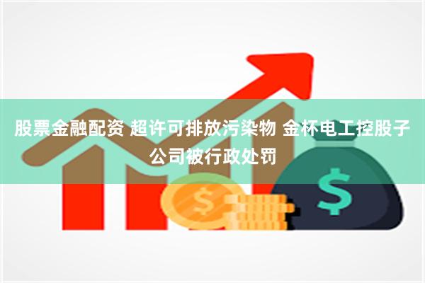 股票金融配资 超许可排放污染物 金杯电工控股子公司被行政处罚