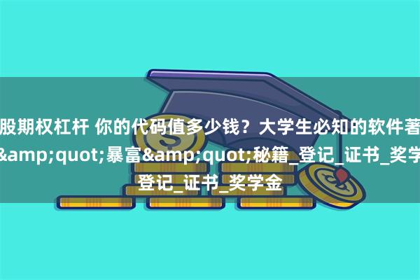 个股期权杠杆 你的代码值多少钱？大学生必知的软件著作权&quot;暴富&quot;秘籍_登记_证书_奖学金