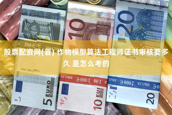 股票配资网(晋) 作物模型算法工程师证书审核要多久 是怎么考的